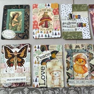 Set Of 10 Handmade Altered Playing Cards - Cute Animal & Whimsical Designs